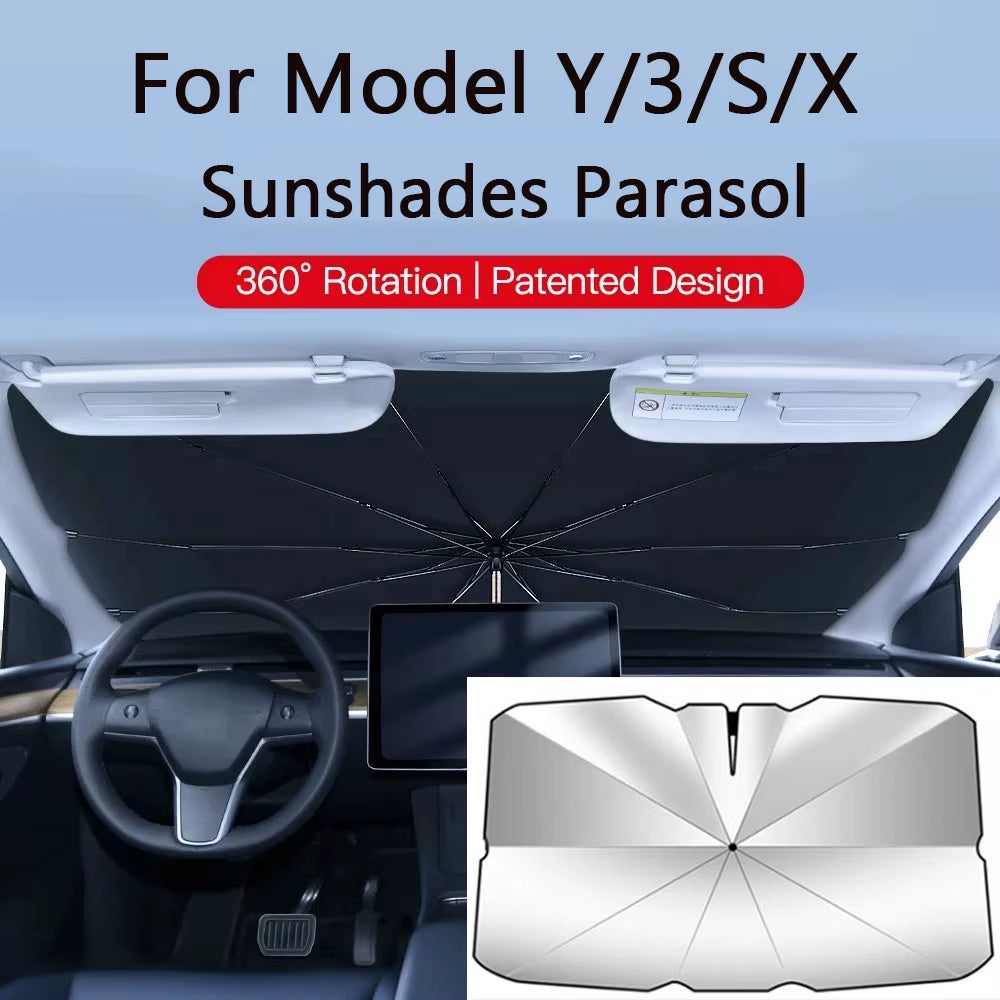 Sunshades for Tesla Model 3 Sunroof Highland 2026 Model Y 2020-26 Ice Cloth Buckle Sun Pare Glass Front Rear Skylight Accessory
