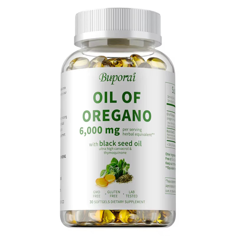 Oil of Oregano - Contains Black Seed Oil, Which Promotes Immune and Digestive Health, Fights Inflammation, and Relieves Bloating
