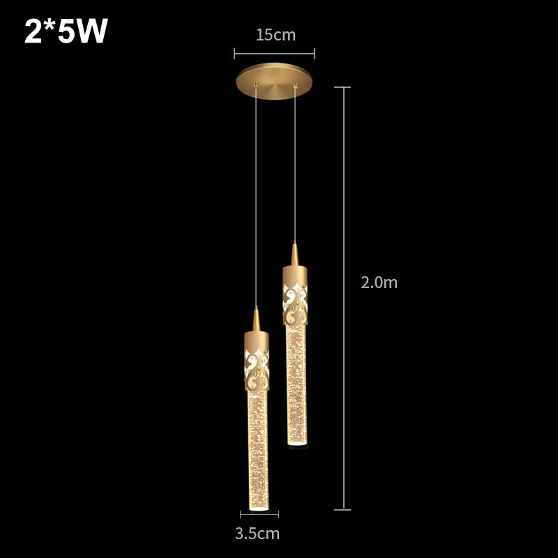 Modern Luxury Crystal Pendant Lamps Home Decor Bedside Hanging Light for Living Room Kictchen Bedroom Ceiling Chandelier Lights