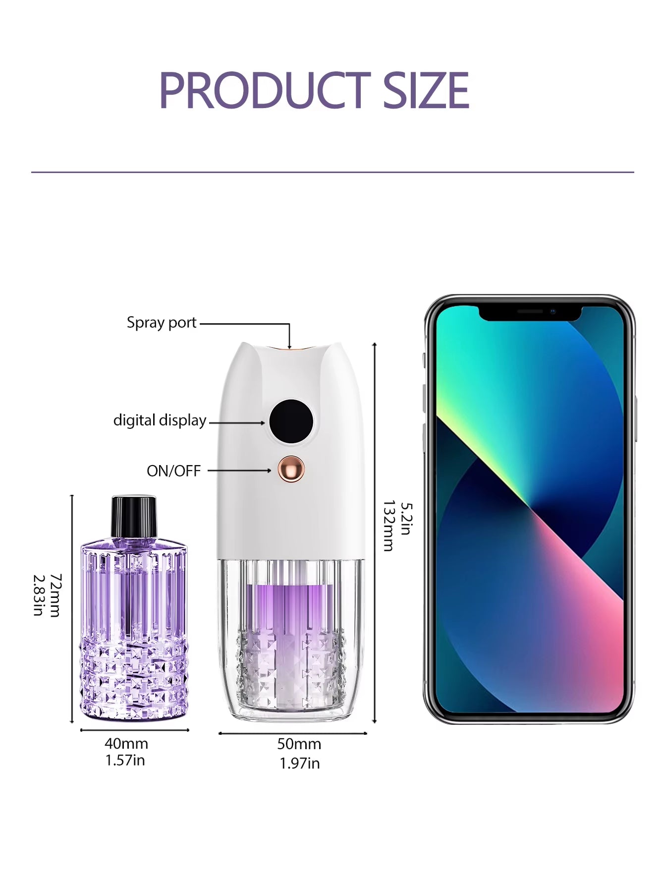 Multi-Functional Rechargeable Portable Aroma Diffuser Essential Oil Diffuser Timer Air Freshener Car Home Living Room Bathroom