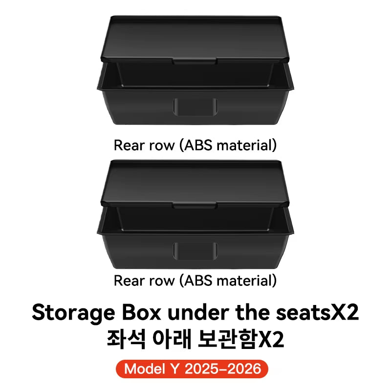 for Tesla Model Y 2026 Juniper Launch under Seat Storage Box Case Car Seat Organizer Vehicle Underseat Drawer Tray Accessory