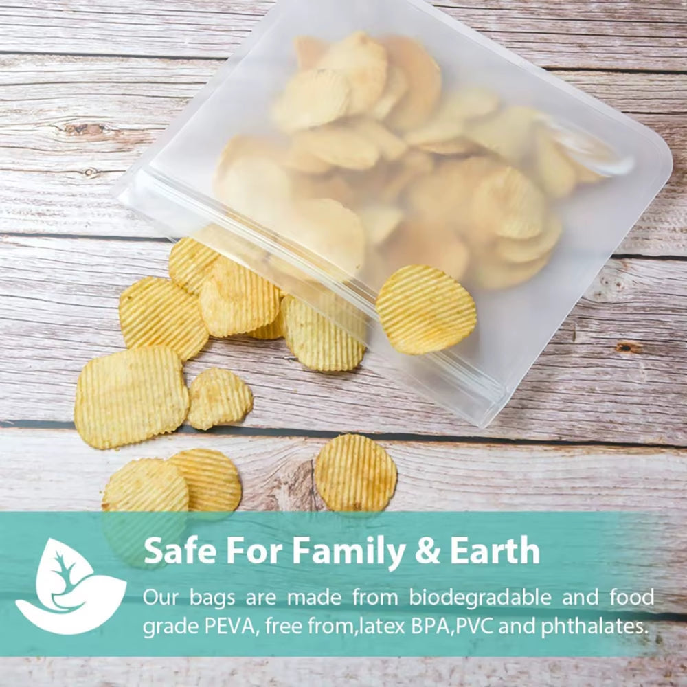 10Pcs Silicone Food Storage Bag Leakproof Reusable Stand up Zip Shut Bag Cup Fresh Bag Food Storage Bag Fresh Wrap