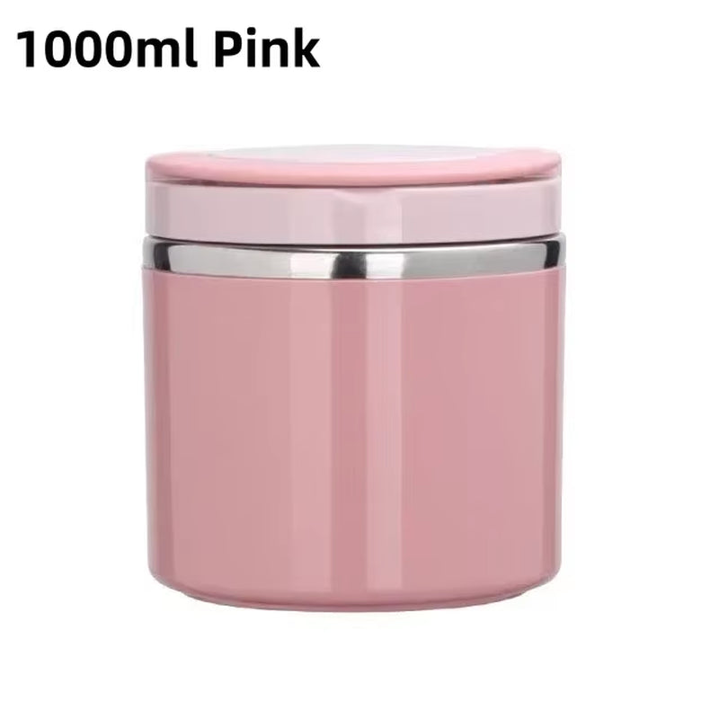 630/1000ML Food Thermal Jar Insulated Soup Cup Stainless Steel Vacuum Cup Lunch Box with Handle Sealed Bento Box