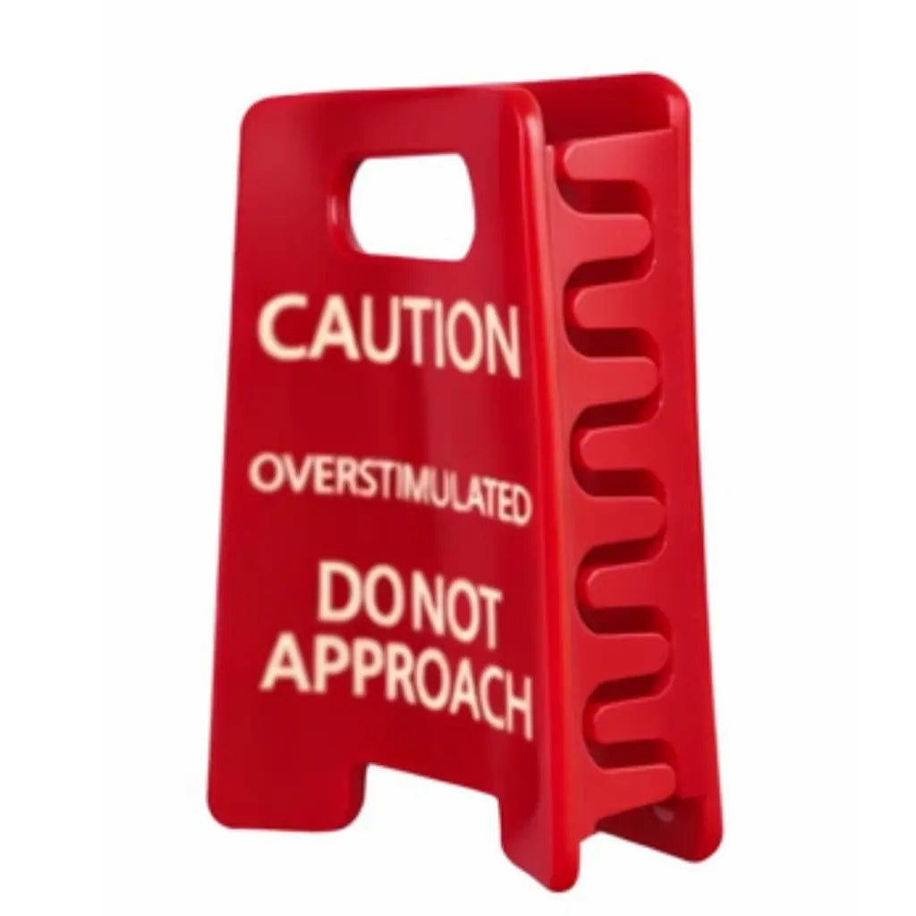 Overstimulated Caution Sign Hair Claw Clip, Setting Boundaries Caution Sign Hair Claw for Women, Funny Mental Health Awareness Gift, Large Hair Clips for All Hair, Yellow Novelty Hair Accessory