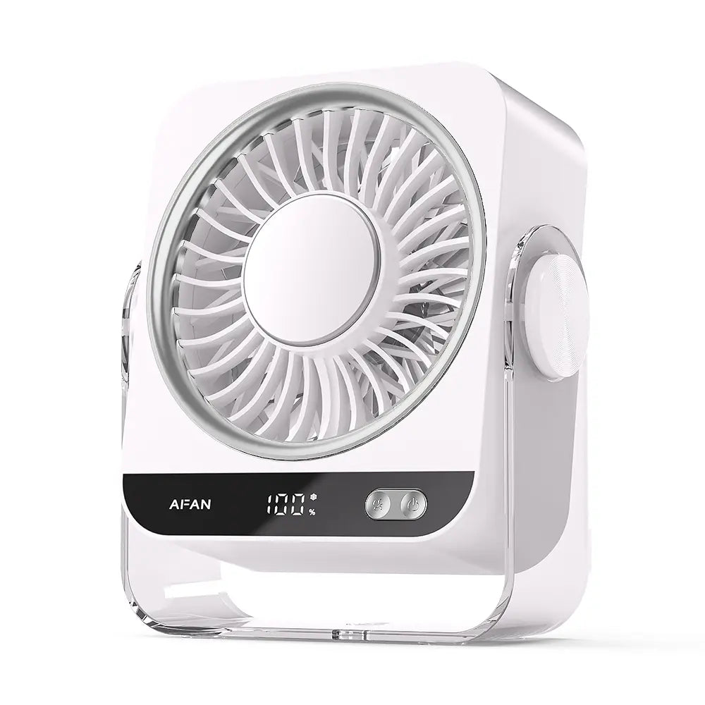 KIMMOO Desk Cooling Fan for Bedroom, 199 Speeds Turbo Airflow,, Digital Display Quiet Table Fan, 270° Rotating Small Rechargeable Battery Desktop Fans for Home Office